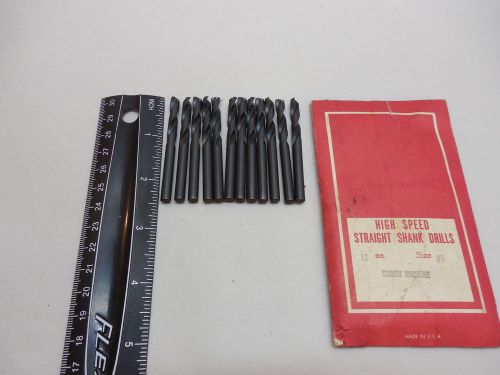 No. 5 Screw machine Drill Bits 135 degree Pack of 12 HSS  USA