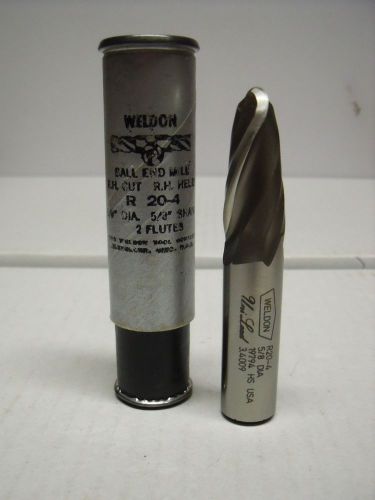 5/8 x 5/8&#034; x 1-3/8 x 3-1/2&#034; r20-4 hss ball end mill 2 flute weldon tool - e41 for sale