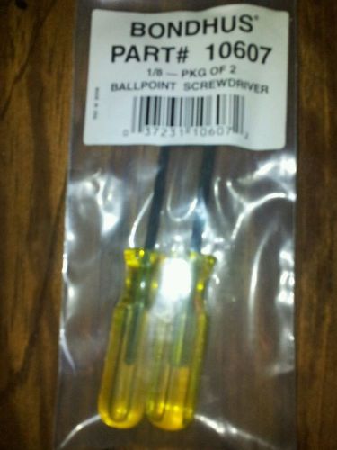 Bondhus 1/8&#034; balldriver hex driver #10607 new package of 2 free shipping! for sale