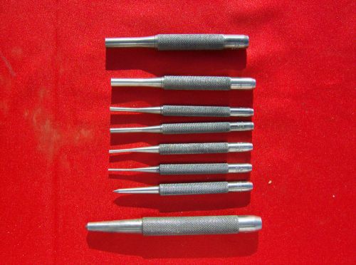 8 piece group starrett pin punches scribe center punch vintage tools (639) for sale