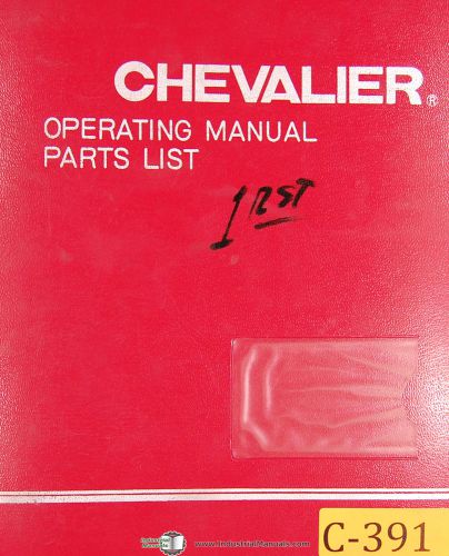 Chevalier fsg-1020 ad grinding &amp; attachment, operations parts maintenance manual for sale