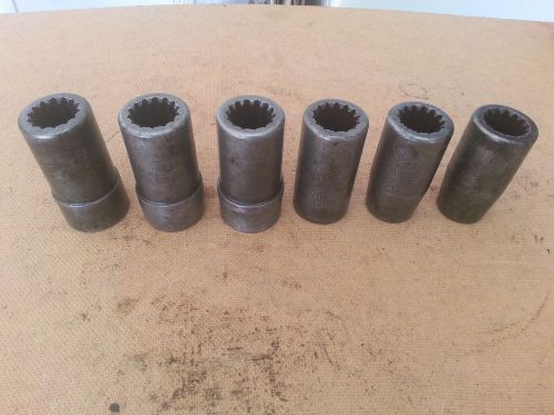 CP Chicago Pneumatic Lot of 6 Spline Drive Impact Socket  7/8&#034; thru 1 3/16&#034;