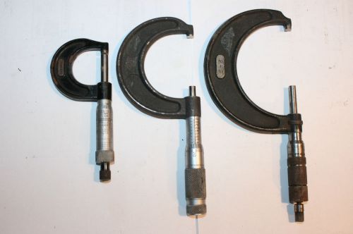 STARRETT BROWN &amp; SHARPE CENTRAL TOOLS MICROMETER SET 3pc