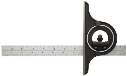 Starrett C12-12-4R Non-Reversible Bevel Protractor W/ Black Wrinkle Finish, 4R