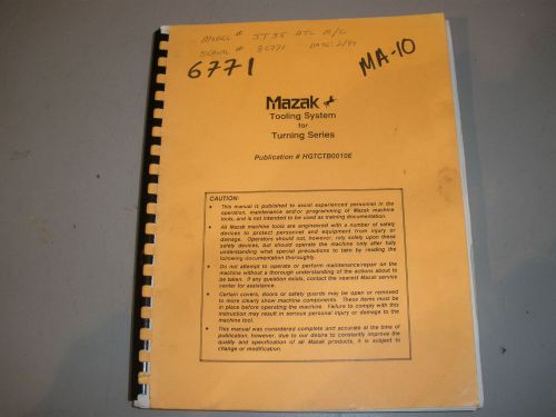 Mazak CNC Lathe Tooling Manual For Turning Series
