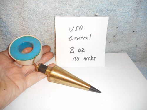 Machinists 12/25ABUY NOW USA General 8 oz Solid Brass Plumb Bob