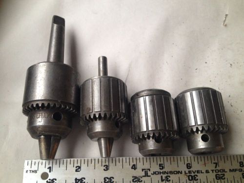 MACHINIST LATHE TOOLS LOT OF 4 JACOBS DRILL CHUCKS #34, #11N &amp; (2) #32