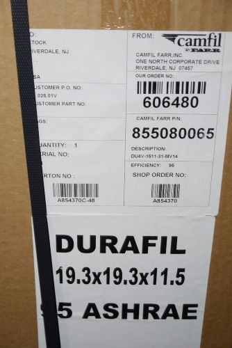 NEW CAMFIL FARR 855080065 AIR FILTER 19.3 X 19.3 X 11.5 DURAFIL 95 ASHRAE