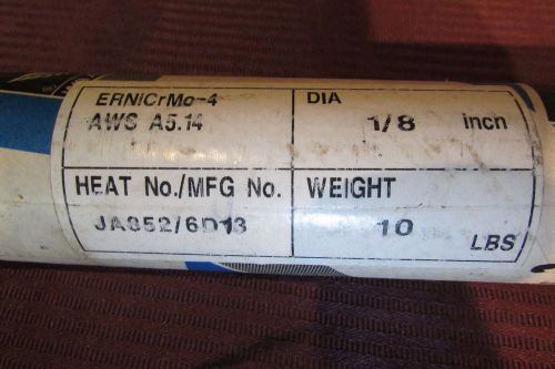 Welding rod wa alloy co.  ernicrmo-4 1/8 x 36&#034; mild steel mig tig aws a5.14 for sale