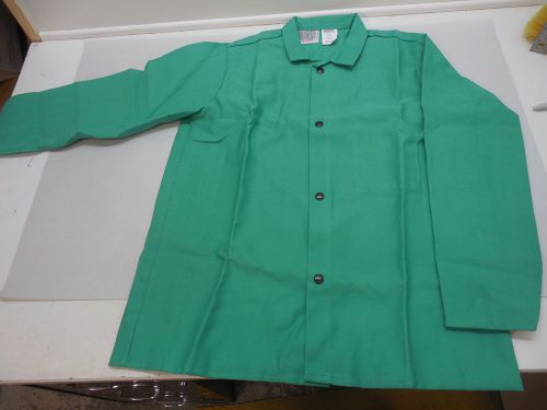 STANCO FR630 WELDING JACKET 9oz CTN30&#034; MED. w/ INSIDE POCKET GREEN NEW