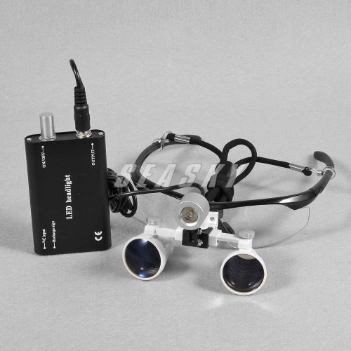 3.5x Dental Surgical Medical Binocular Loupes Optical Glass + LED Headlight Lamp