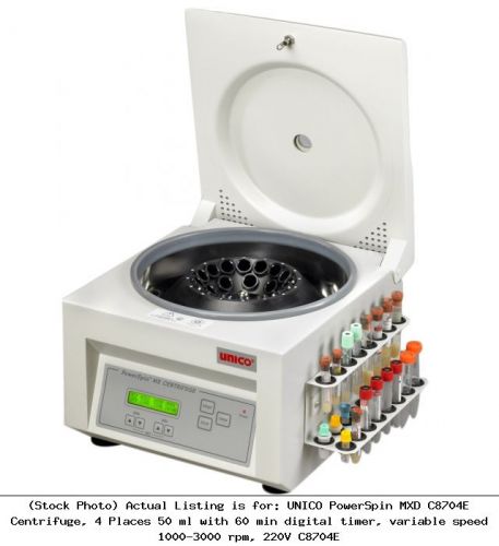 UNICO PowerSpin MXD C8704E Centrifuge, 4 Places 50 ml with 60 min digital timer