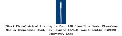 Itw cleantips swab, cleanfoam medium compressed head, itw texwipe tx752b swab for sale