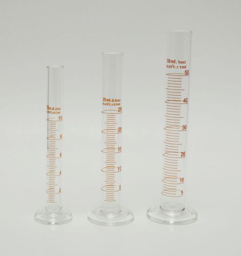 CYLINDERS GRADUATED MEASURING 10mL 25mL 50mL LAB BOROSILICATE GLASS 10 25 50 mL