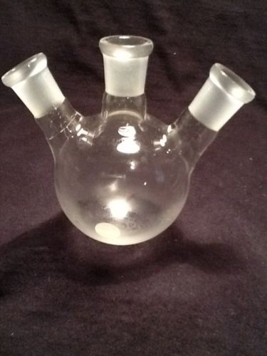 Kontes 100ml angled three neck heavy wall round bottom flask with 14/20 joints. for sale