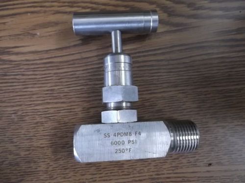 Whitey/ swagelok 1/4&#034; rising plug valve ss-4pdm8-f4 for sale