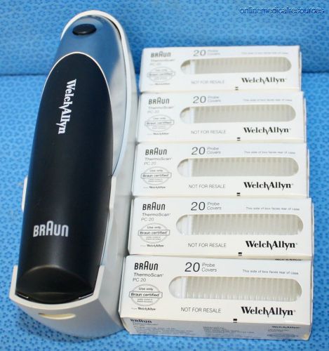 Welch Allyn Braun Pro 4000 ThermoScan Thermometer w/ 100 Probe Covers