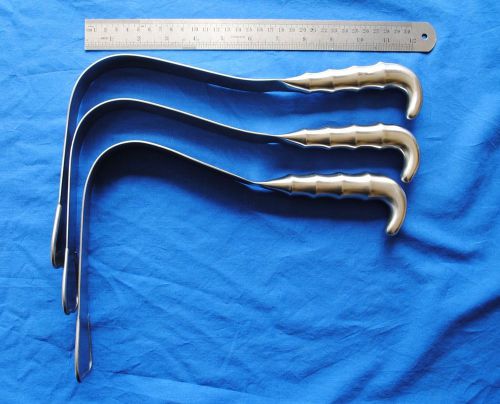 HMI Germany Harrington Splanchnic Retractor Grip Handle QTY 3 Assorted