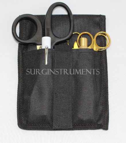 6 Piece GOLD Paramedic Set w/ Black Shears Diagnostic EMT Nursing EMS Emergency