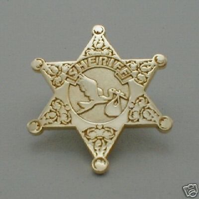 STORK SHERIFF PIN DUPUTY STORK &amp; BABY PIN