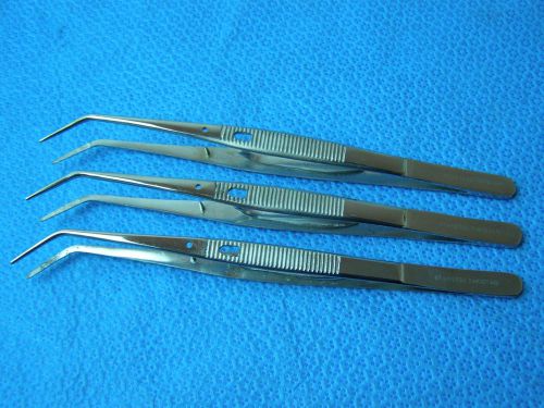 Lot of 3-colege dental tweezer 6&#034; angled with lock,ear forceps veterinary for sale