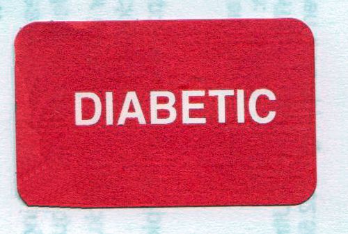 DIABETIC Pressure Sensitive Labels Red White Medical Arts Press  # 34269 2 boxes