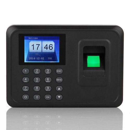 2.4 tft biometric fingerprint time attendance clock employee payroll recorder us for sale