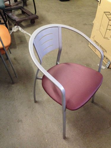 HEAVY DUTY CAFETERIA CHAIR by LOEWENSTEIN VINYL SEAT w/ METAL BASE