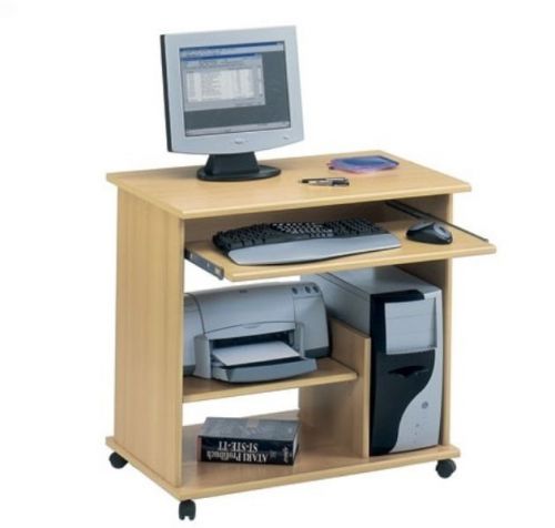 Jahnke computer line ct1 mobile computer workstation white/dark oak/maple for sale