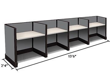 4 Single Cubicle 2&#039;4&#034;D x 3&#039;7&#034;W x 39&#034;T NEW