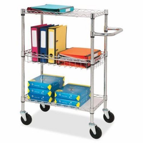 Lorell 3-tier wire rolling cart, 16&#034;x26&#034;x40&#034;, chrome (llr84859) for sale