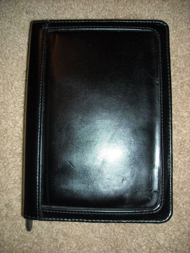 UNIQUE BLACK LEATHER DAY-RUNNER PLANNER/ORGANIZER--8.5&#034; x 6&#034; !!!