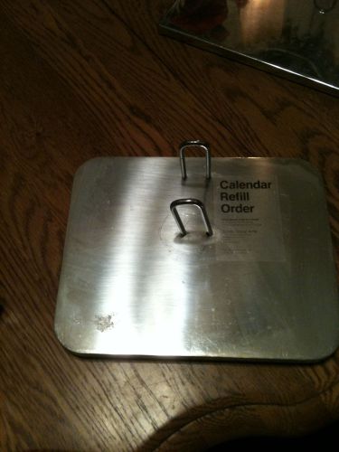 Metal chrome book-style calendar base smith metal arts radus one for sale