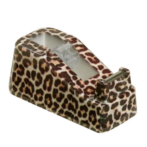 Womens acrylic leopard safari animal print utility office work tape dispenser for sale