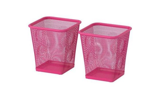 IKEA DOKUMENT 2 steel pencil cup holder pink desk storage organizer NEW