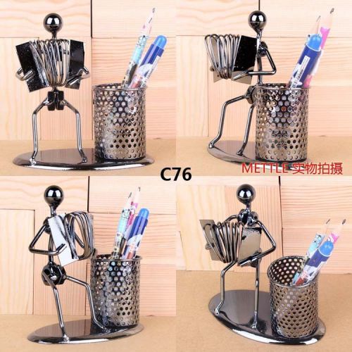 Accordion Metal Band Pen Holder Pencil Pot Gift Desktop Music Decoration Toy-C76