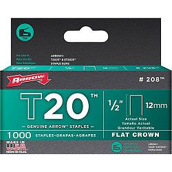 Arrow Staples Arrow Fastener T20 Staples 12mm (1000) *Fast Postage*