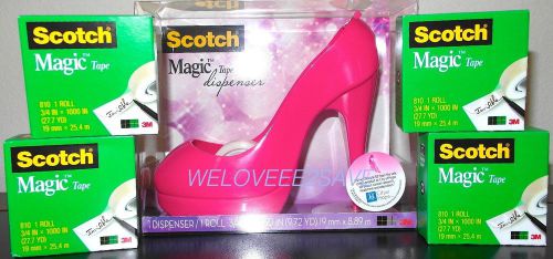 Scotch Magic Tape Dispenser Honeysuckle Stiletto-5 Rolls of Tape See Description