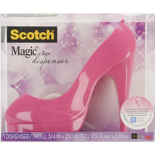 Scotch honeysuckle shoe tape dispenser 2 handed with 1 roll of scotch magic tape for sale