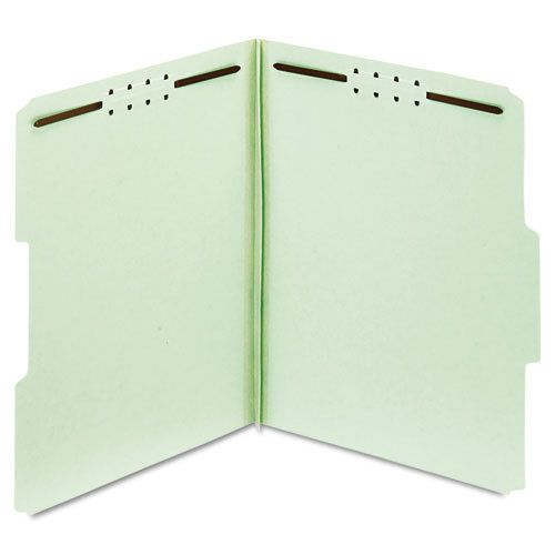 Folders, One Inch Expansion, Two Fasteners, 1/3 Cut, Letter, Green, 25/Box