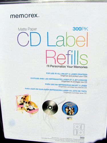 Memorex White CD Labels Matte Finish 300 Count 73950837A