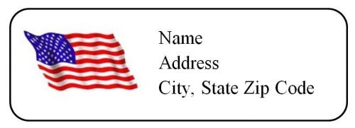 30 Personalized Return Address Labels US Flag Independence Day (us6)