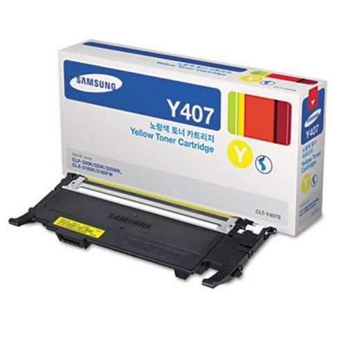 Samsung CLTY407S (CLT-Y407S) Toner, 1,000 Page-Yield, Yellow (SASCLTY407S)