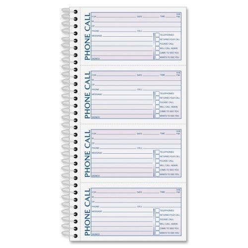 Adams spiral bound phone message books -600 sheet -2 part-11&#034;x5.25&#034;-1ea for sale