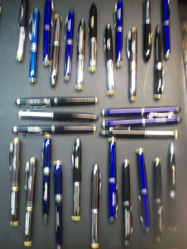 30-ADLER STYLUS LIGHTED LOGO METAL PENS HIGH QUALITY BLACK/BLUE INK NEW