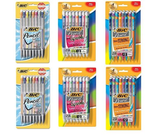 Lot of 144 NEW BIC Mechanical Pencils 0.9 mm, 0.7 mm, 0.5 mm Assorted Colors