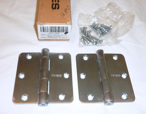 2 ives 5pb1 3.5&#034; x 3.5&#034; 626 rc 1/4&#034; full mortise pb butt hinges satin chrome for sale