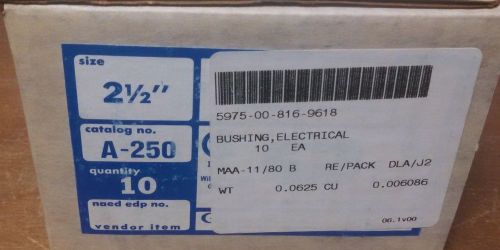 Nos box of 10 oz/gedney a250 2.5” electrical conduit bushing                  as for sale