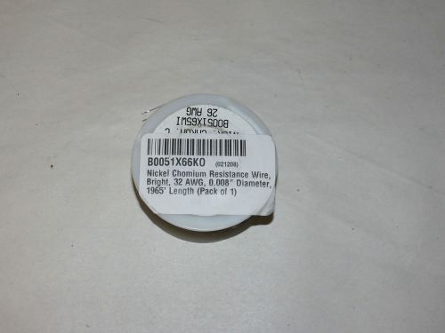 NICKEL CHOMIUM RESISTANCE WIRE B0051X66K0 BRIGHT 32 AWG, 0.008&#034; DIAMETER 1965&#039;