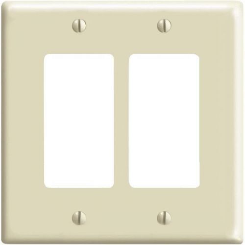 Leviton 80609i plastic mid-way decorator wall plate-iv 2-gfi wall plate for sale